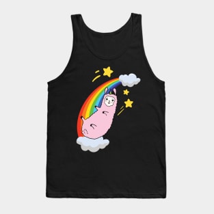 Llama On A Rainbow Tank Top